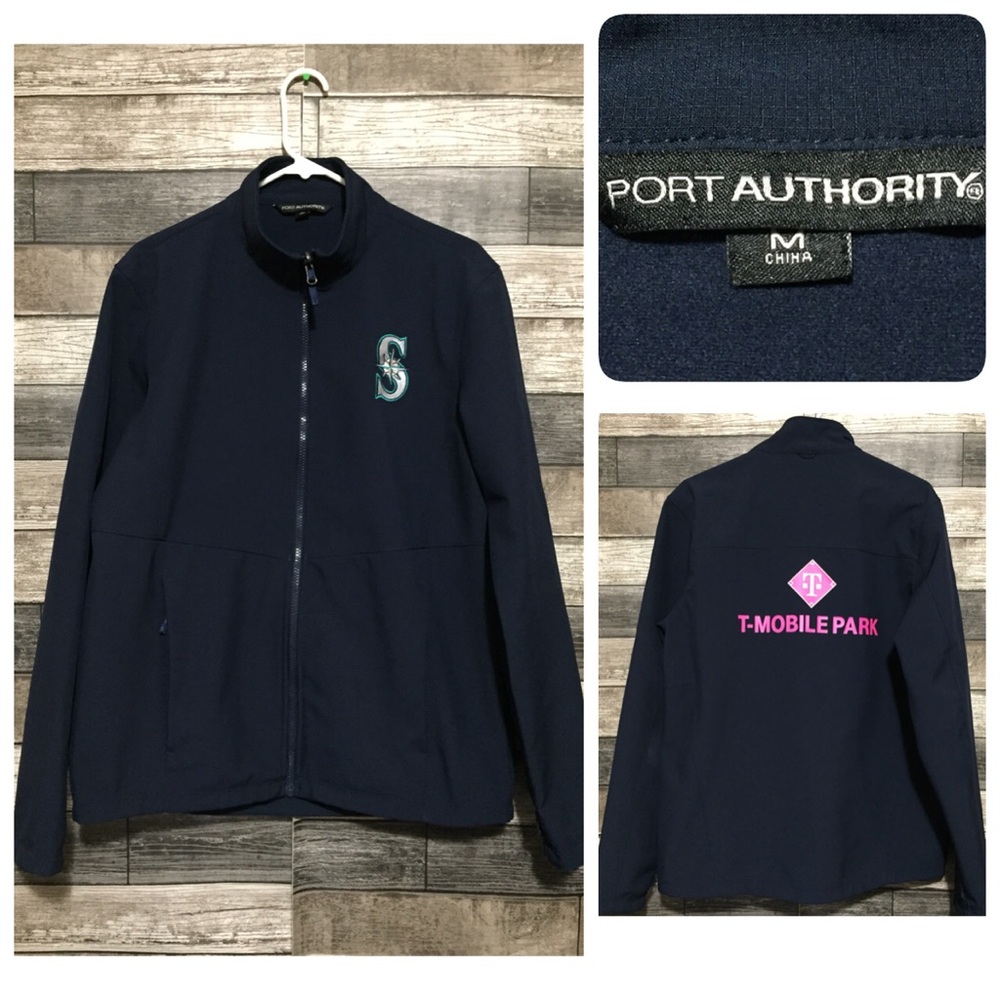 Port Authority Seattle Mariners T-Mobile Park Jacket Men’s M Blue Softshell